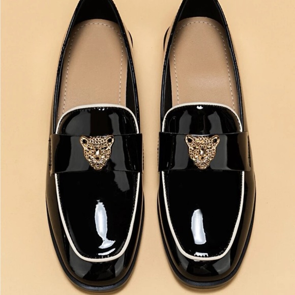 Leopard Decor Square Toe Flat Loafers - Picture 5 of 6